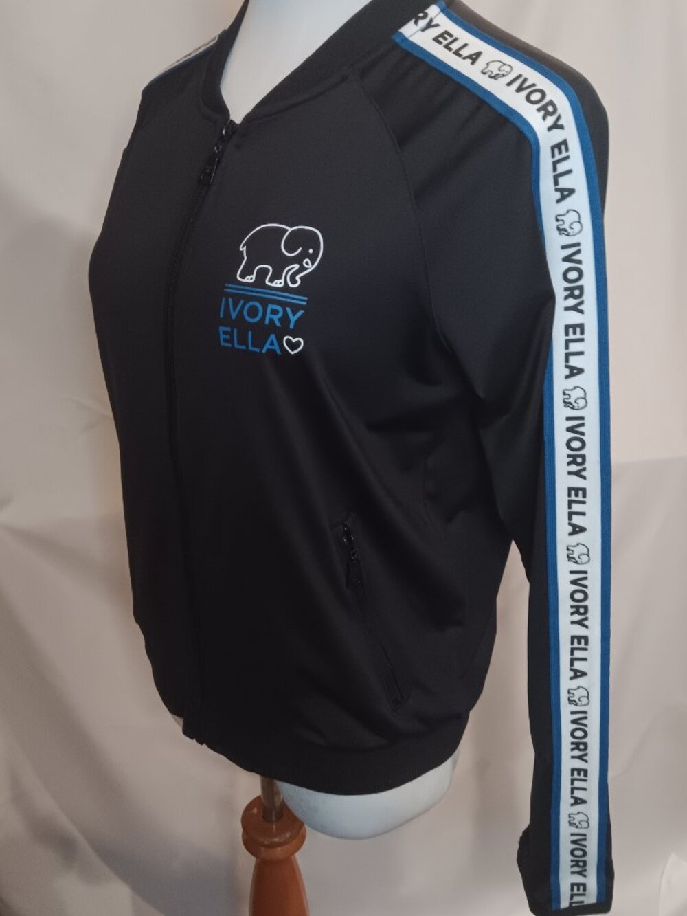 Ivory Ella Save The Elephants Zip Jacket Black